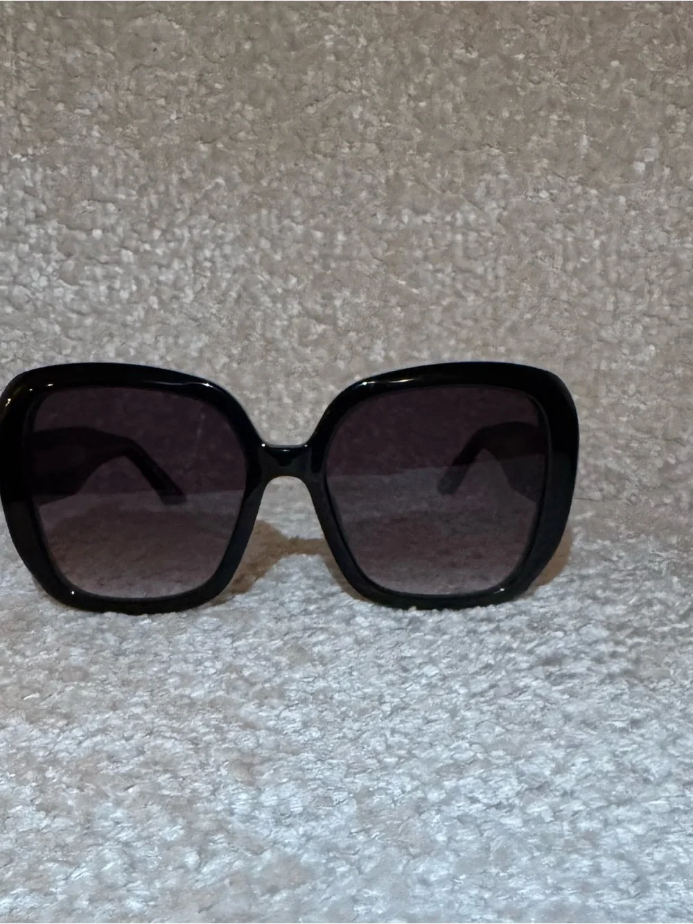 Quay Australia Full Glam Sunglasses Oversized Square Black Frame Black Fade Lens